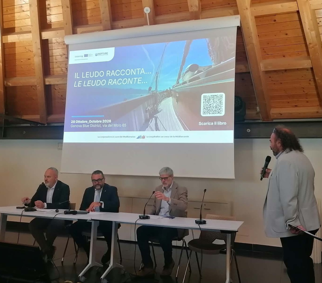 Présentation du documentaire « Il Leudo racconta... » par les institutionnels, Genova Blue District, 28 octobre 2026